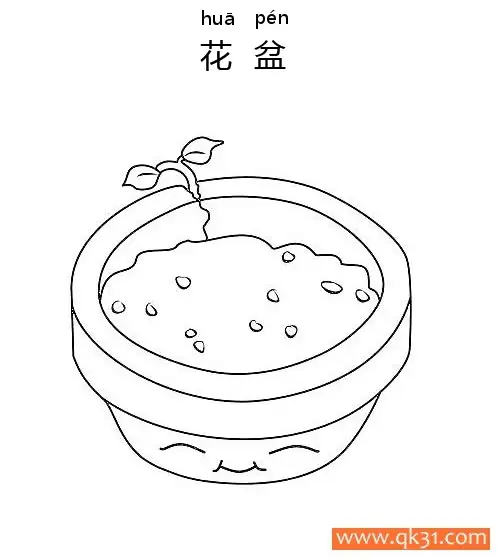 免费 植物大战僵尸-Flower Pot 花盆 简笔画涂色页