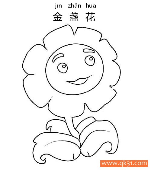 植物大战僵尸-金盏花（Marigold）简笔画