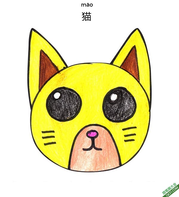 如何给孩子画猫脸Cat Face简笔画