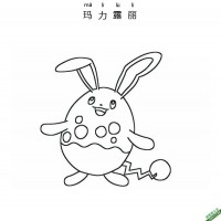 玛力露丽 マリルリ Azumarill 宝可梦|简笔画|素描|涂鸦|涂颜色