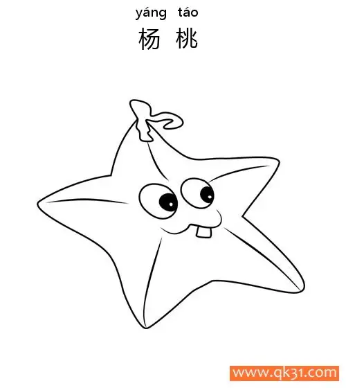 免费 植物大战僵尸-杨桃（Starfruit）、星星果 简笔画涂色页