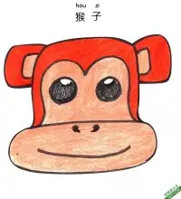怎样教孩子画猴脸Monkey Face – 免费可打印简笔画涂色画